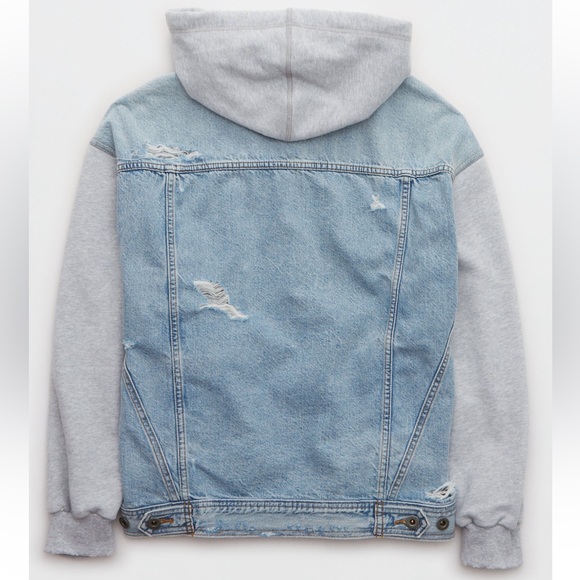 Aerie Offline Hooded Denim Jacket Women’s Size L, New Without Tags - Picture 5 of 7
